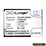 Utángyártott Nokia mobil Li-ion akkumulátor 3.7V 1150mAh BL-L4E - CameronSino