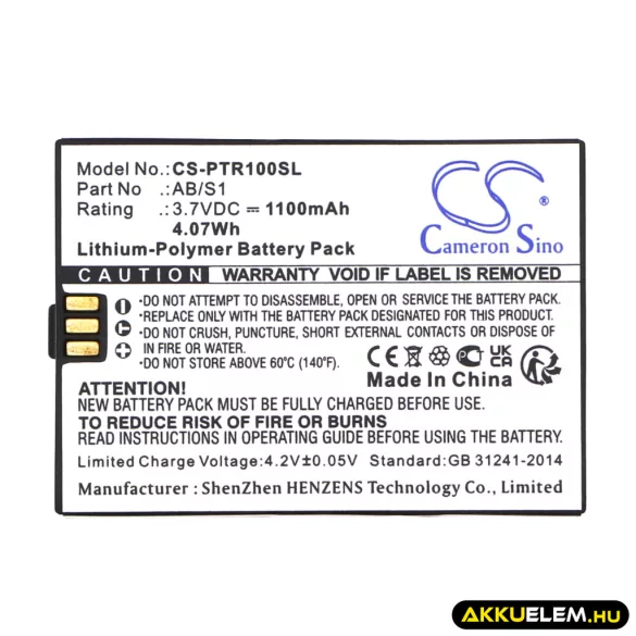 Utángyártott PROTEAR Vezeték nélküli fejhallgató Li-Polymer akkumulátor 3.7V 1100mAh AB/S1 (Black Version) - CameronSino