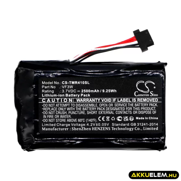 Utángyártott TomTom GPS Li-ion akkumulátor 3.7V 2500mAh VF3W, LHA11133000 - CameronSino