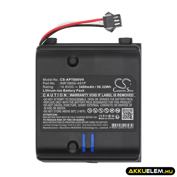 Utángyártott Aiper medencetisztító Li-ion akkumulátor 14.8V 3400mAh INR18650-4S1P - CameronSino
