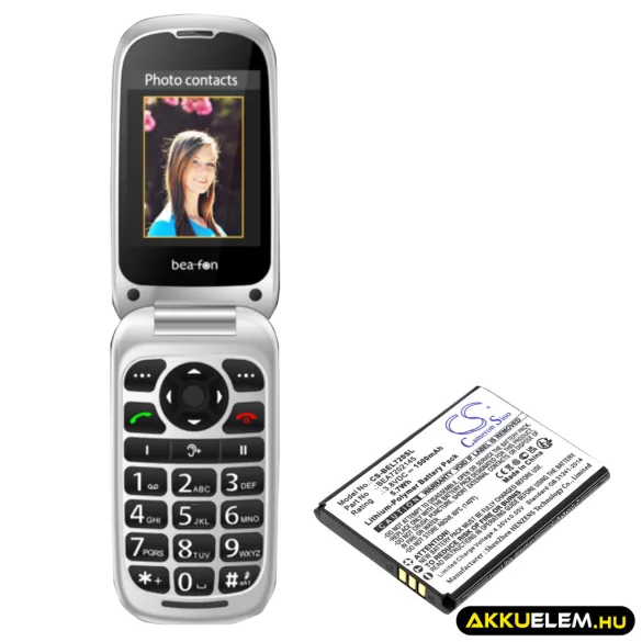 Utángyártott Bea-fon mobil Li-Polymer akkumulátor 3.8V 1500mAh BEA7202145, SL720 - CameronSino
