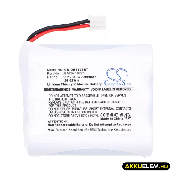 Utángyártott Delta Dore Riasztó rendszer Li-SOCl2 elem 3.6V 7200mAh BAT6416223 - CameronSino