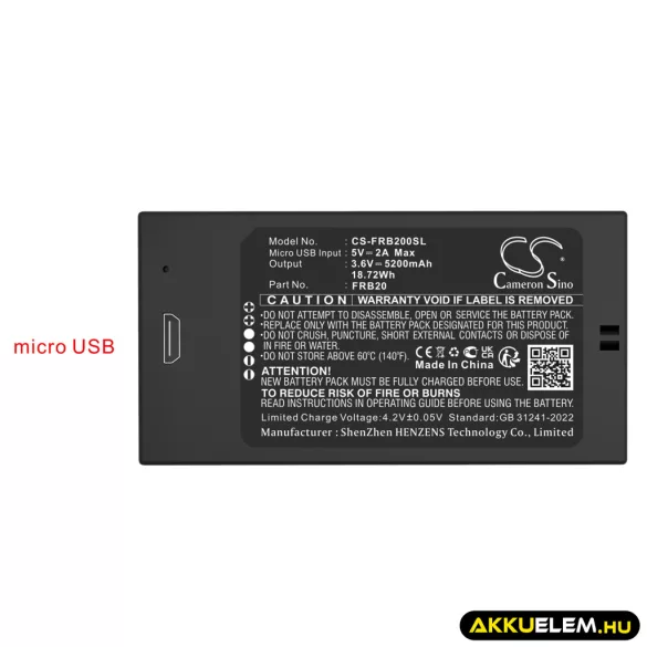 Utángyártott Imou biztonsági kamera Li-ion akkumulátor 3.6V 5200mAh FRB20 - CameronSino