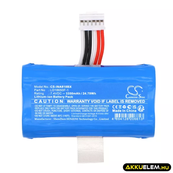 Utángyártott Ingenico Fizetési terminál Li-ion akkumulátor 7.4V 3350mAh LD18650F-1, LD18650H-1 - CameronSino
