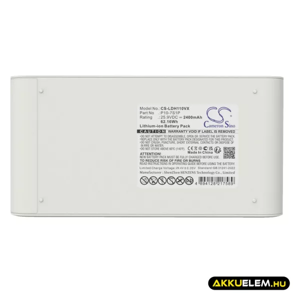 Utángyártott Lydsto porszívó Li-ion akkumulátor 25.9V 2400mAh P10-7S1P - CameronSino
