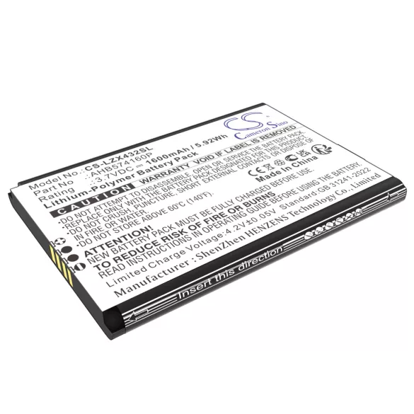 Utángyártott Launch diagnosztikai Li-Polymer akkumulátor 3.7V 1600mAh AHB574160P - CameronSino