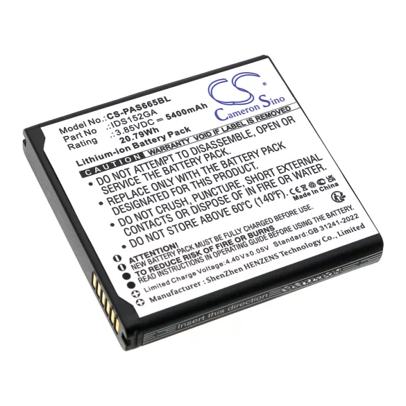 Utángyártott Pax Fizetési terminál Li-ion akkumulátor 3.85V 5400mAh IDS152GA - CameronSino