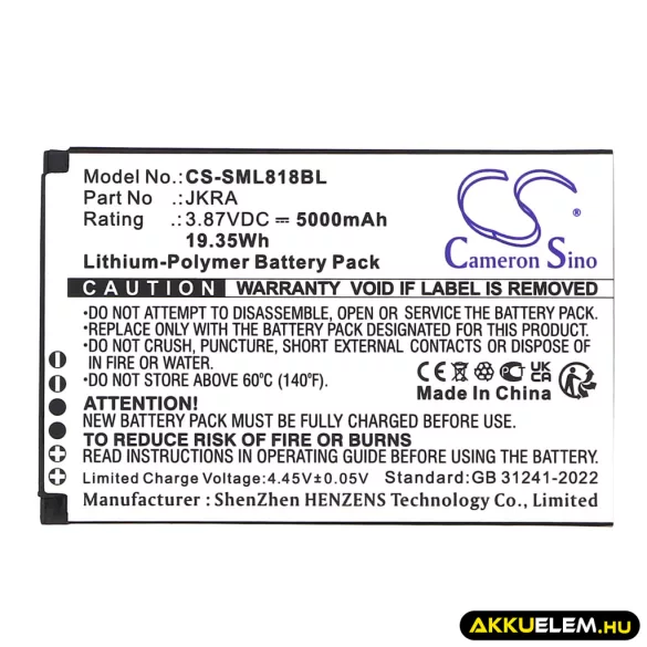 Utángyártott Geenk Fizetési terminál Li-Polymer akkumulátor 3.87V 5000mAh - CameronSino