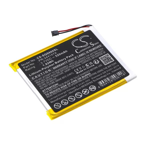 Utángyártott Square Fizetési terminál Li-Polymer akkumulátor 3.7V 520mAh PR-244147A - CameronSino