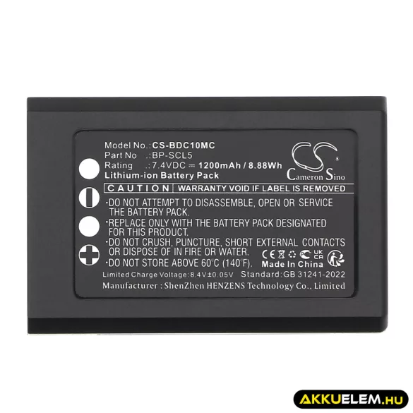 Utángyártott Leica Kamera Li-ion akkumulátor 7.4V 1200mAh 24003, BP-SCL5 - CameronSino