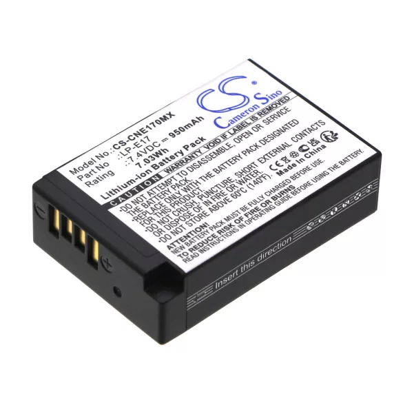 Utángyártott Canon Kamera Li-ion akkumulátor 7.4V 950mAh LP-E17 - CameronSino