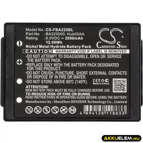 Utángyártott HBC Daru távirányító Ni-MH akkumulátor 6V 2000mAh BA225000, Hub05AA - CameronSino