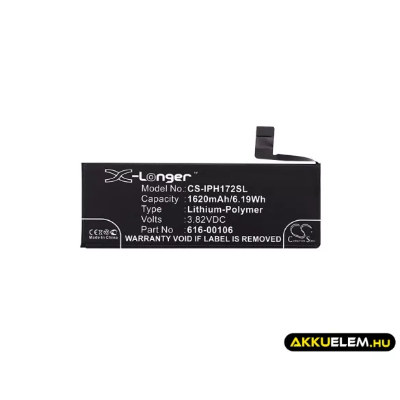 Utángyártott Apple mobil Li-Polymer akkumulátor 3.82V 1620mAh 616-00107, 616-00106 - CameronSino