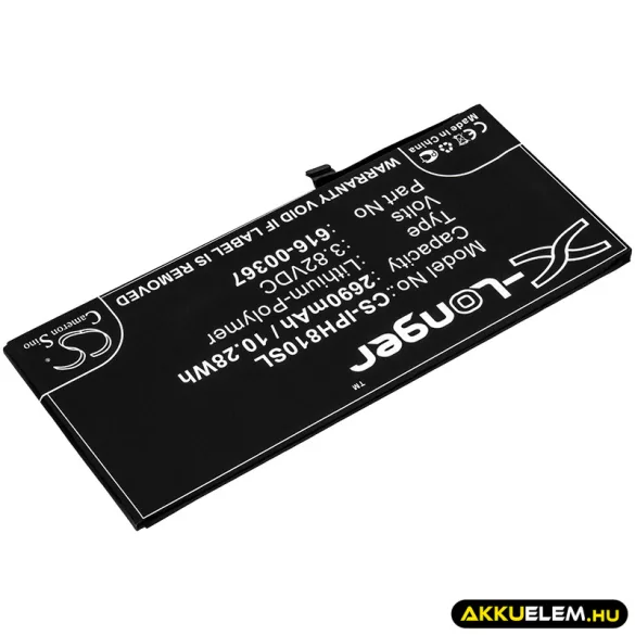 Utángyártott Apple mobil Li-Polymer akkumulátor 3.82V 2690mAh 616-00367 - CameronSino
