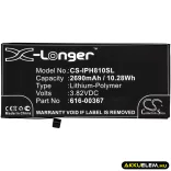 Utángyártott Apple mobil Li-Polymer akkumulátor 3.82V 2690mAh 616-00367 - CameronSino