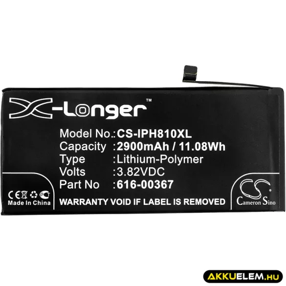 Utángyártott Apple mobil Li-Polymer akkumulátor 3.82V 2900mAh 616-00367 - CameronSino