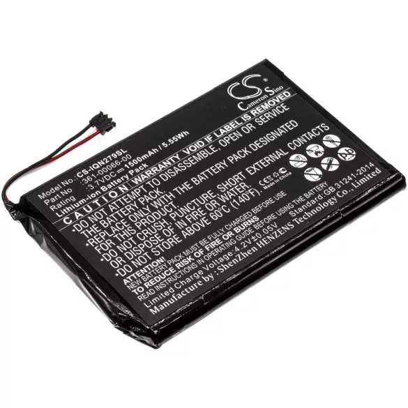 Utángyártott Garmin GPS Li-ion akkumulátor 3.7V 1500mAh 361-00066-00, 361-00066-10 - CameronSino