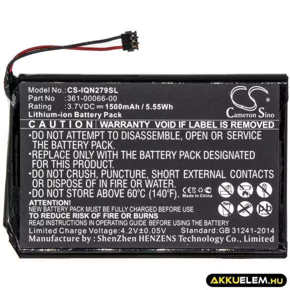 Utángyártott Garmin GPS Li-ion akkumulátor 3.7V 1500mAh 361-00066-00, 361-00066-10 - CameronSino