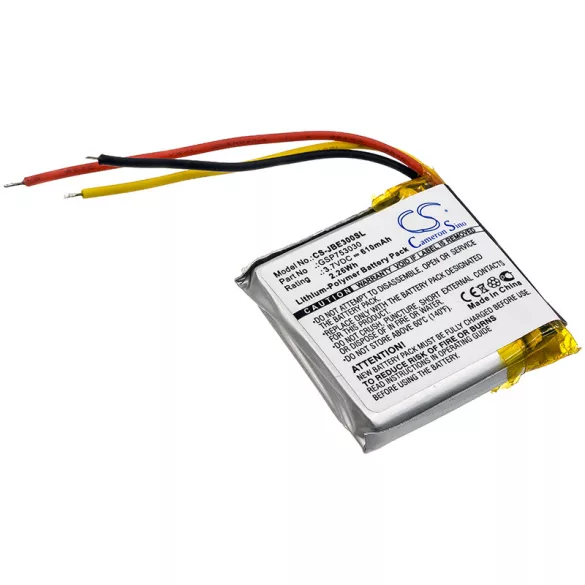 Utángyártott JBL Vezeték nélküli fejhallgató Li-Polymer akkumulátor 3.7V 610mAh GSP753030, 633331 - CameronSino