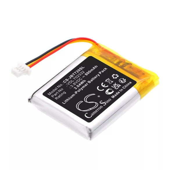 Utángyártott JBL Vezeték nélküli fejhallgató Li-Polymer akkumulátor 3.8V 800mAh VDL 702332 - CameronSino
