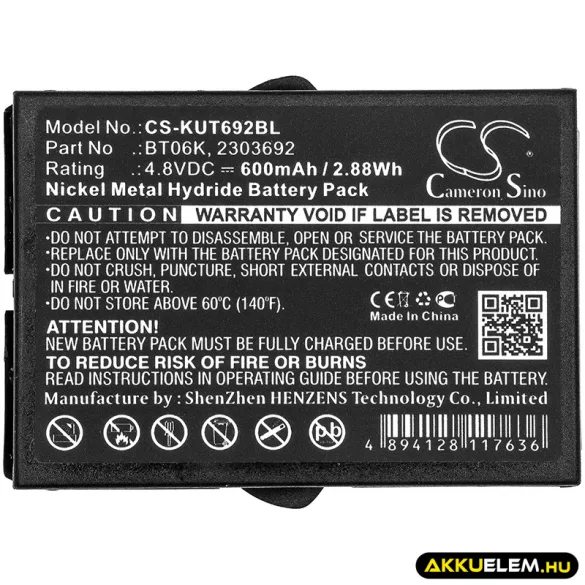 Utángyártott Ikusi Daru távirányító Ni-MH akkumulátor 4.8V 600mAh 2303692, BT06K - CameronSino