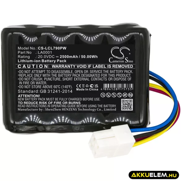 Utángyártott Landxcape Fűnyíró Li-ion akkumulátor 20V 2500mAh 50037124, LA0001 - CameronSino