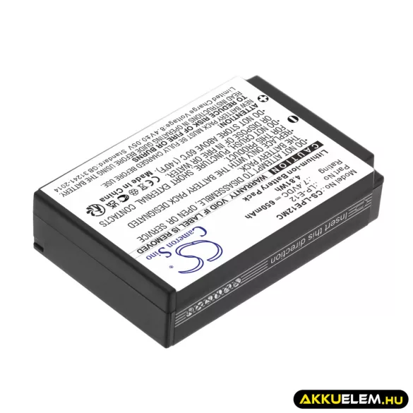Utángyártott Canon Kamera Li-ion akkumulátor 7.4V 650mAh LP-E12 - CameronSino