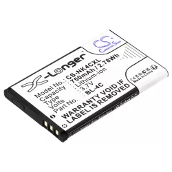   Utángyártott Nokia mobil Li-ion akkumulátor 3.7V 750mAh BL-4C - CameronSino