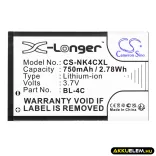 Utángyártott Nokia mobil Li-ion akkumulátor 3.7V 750mAh BL-4C - CameronSino
