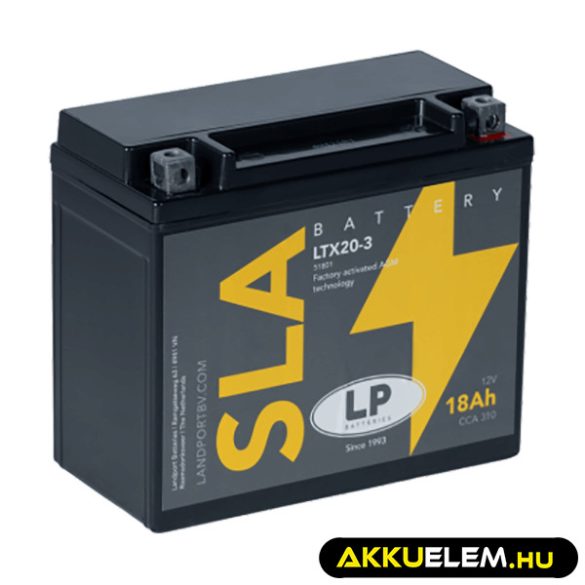 Landport motorkerékpár akkumulátor 12V 18Ah 310A YTX20-3 JOBB+ Zárt