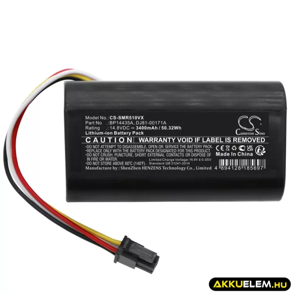Utángyártott Eureka porszívó Li-ion akkumulátor 14.8V 3400mAh - CameronSino