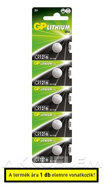 GP CR 1216 3V lítium gombelem