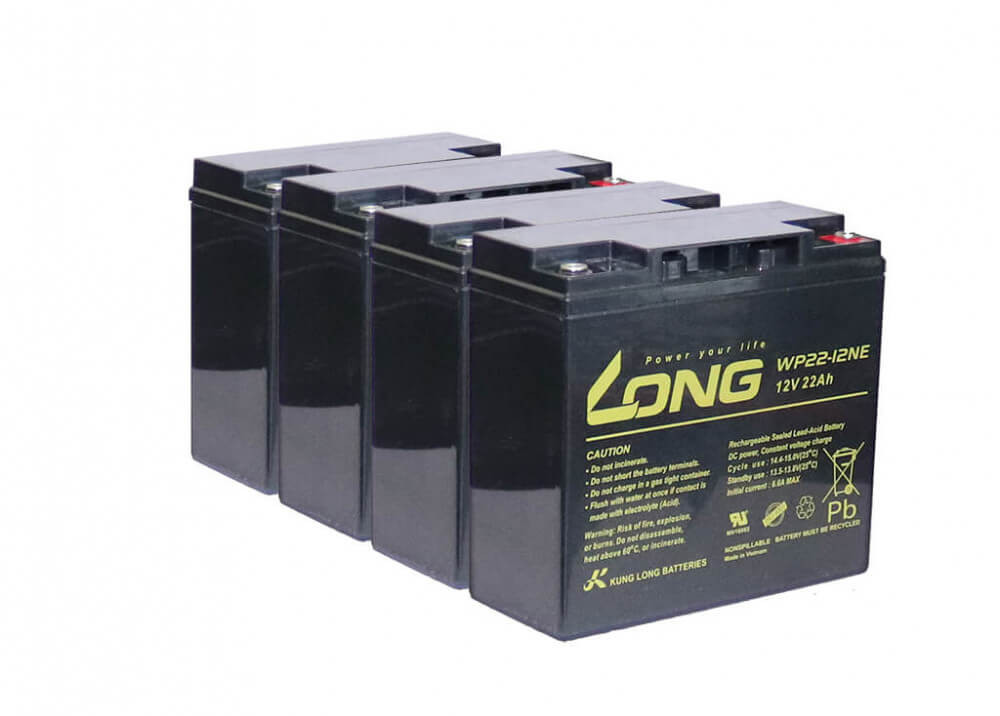 E-kerékpár akkucsomag 48V = 4 * 12V 22Ah Long WP22-12NE