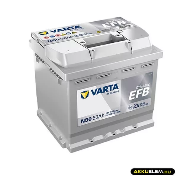 Varta 12V 50Ah 550A JOBB+ 550500 L1 Start-Stop EFB autó akkumulátor Akkucserével