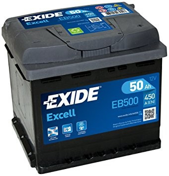 50Ah EXIDE Excell EB500 autó akkumulátor JOBB+