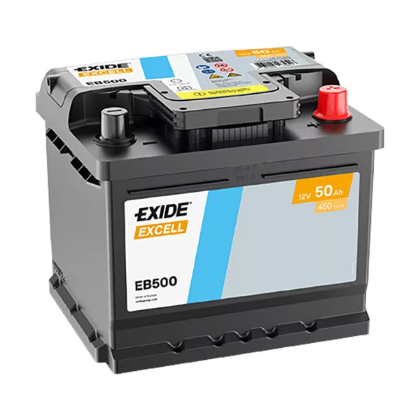 50Ah EXIDE Excell EB500 autó akkumulátor JOBB+