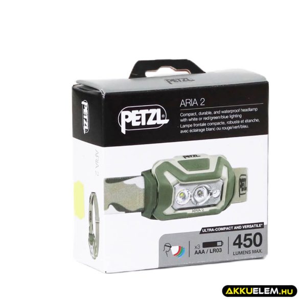 PETZL ARIA 2 CAMO fejlámpa RGB 450lum 3*LR03