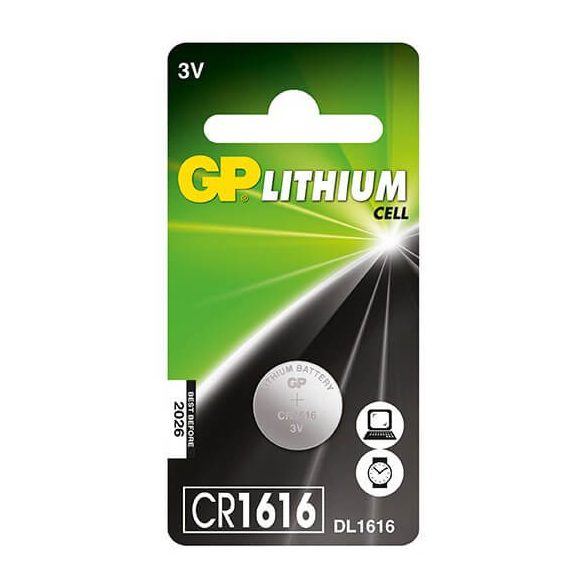 GP CR 1616 3V lítium gombelem