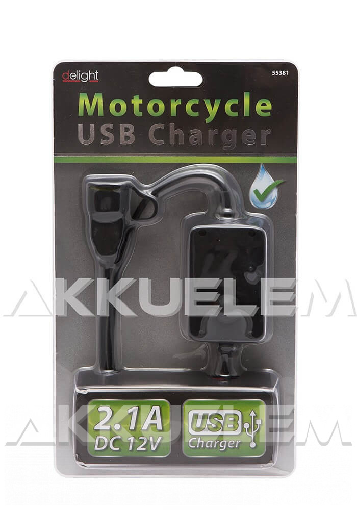 USB motoros adapter biztosítékkal, cseppálló 2,1A 20340