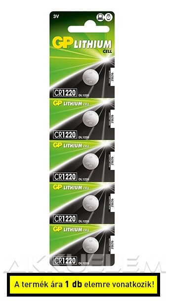 GP CR 1220 3V lítium gombelem
