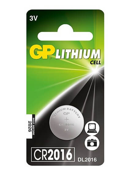 GP CR 2016 3V lítium gombelem