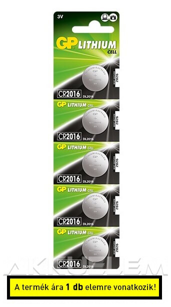 GP CR 2016 3V lítium gombelem