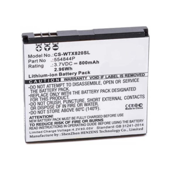 Wayteq 554844p 3,7V 800mAh utángyártott akkumulátor