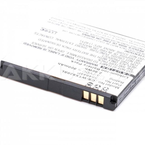 Wayteq 554844p 3,7V 800mAh utángyártott akkumulátor