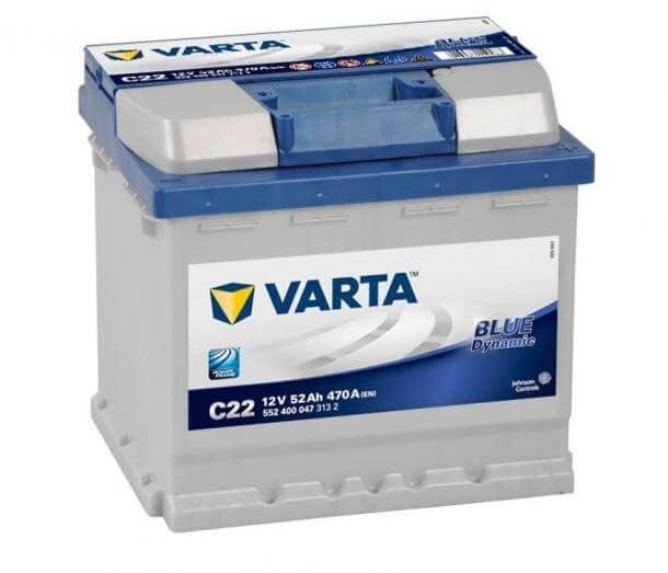 52Ah Varta Blue Dynamic C22 12V autó akkumulátor JOBB+ (552 400 047)