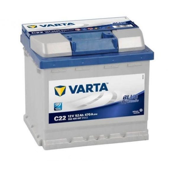 52Ah Varta Blue Dynamic C22 12V autó akkumulátor JOBB+ (552 400 047)