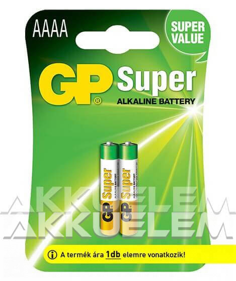 GP Super Alkaline LR8D425 (1,5V, AAAA) tartós 