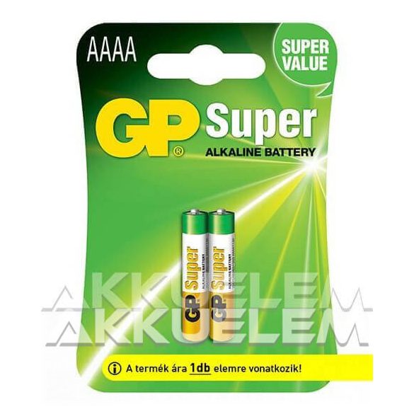 GP Super Alkaline LR8D425 (1,5V, AAAA) tartós 