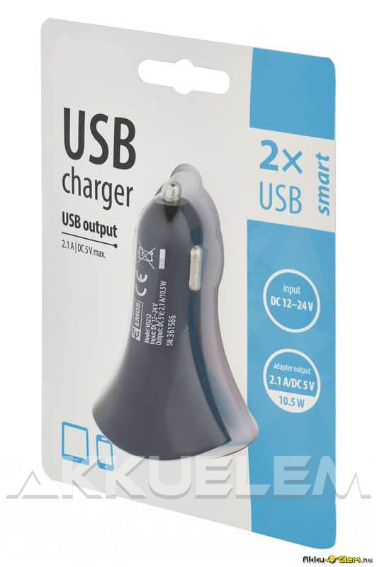 2xUSB 5V 2100mA autós adapter V0212 12V