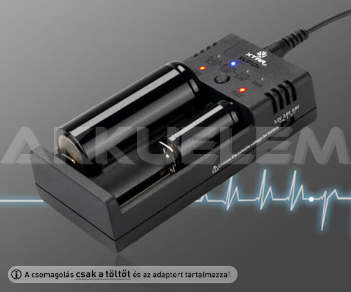 XTAR WP2H Li-ion Li-FePO4 akkutöltő